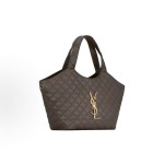 SAINT LAURENT\'s iconic ICARE handbag, tote bag, medium-sized handbag for women, light musk color